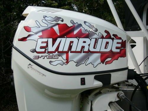 Evinrude V4 E-Tec American & Canadian Flag Tear Decal Kit 2