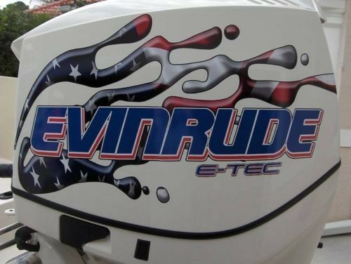 Evinrude V6 E-Tech USA Flag Splash Decal Kit