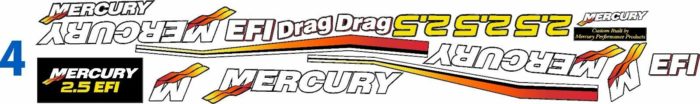 Mercury 2.5 Drag Decal Kit OEM 3