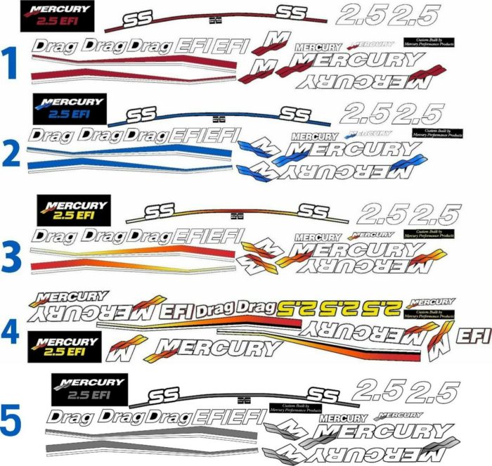 Mercury 2.5 Drag Decal Kit OEM