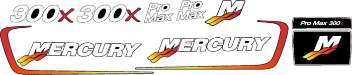 Mercury 300x Alien Decal Kit OEM Red Orange