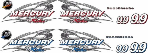 Mercury 9.9 Fourstoke Decal Kit Red Blue
