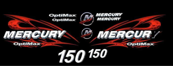 Mercury Optimax Liquid Chrome Tribal Style Decal Kit 4