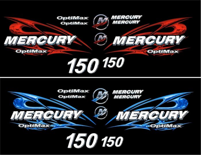 Mercury Optimax Liquid Chrome Tribal Style Decal Kit