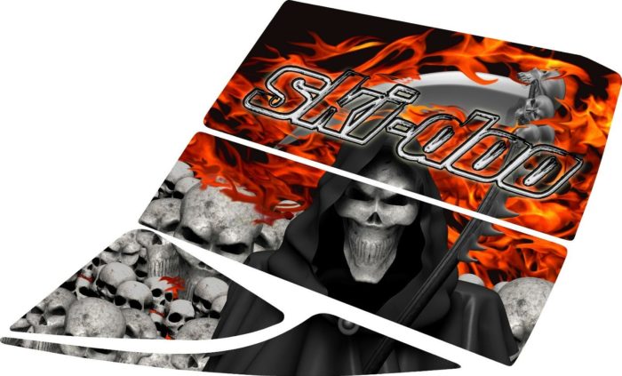 Ski-Doo Rev Skull Grimm Reaper Flame Kit Fits 2003-2008 2